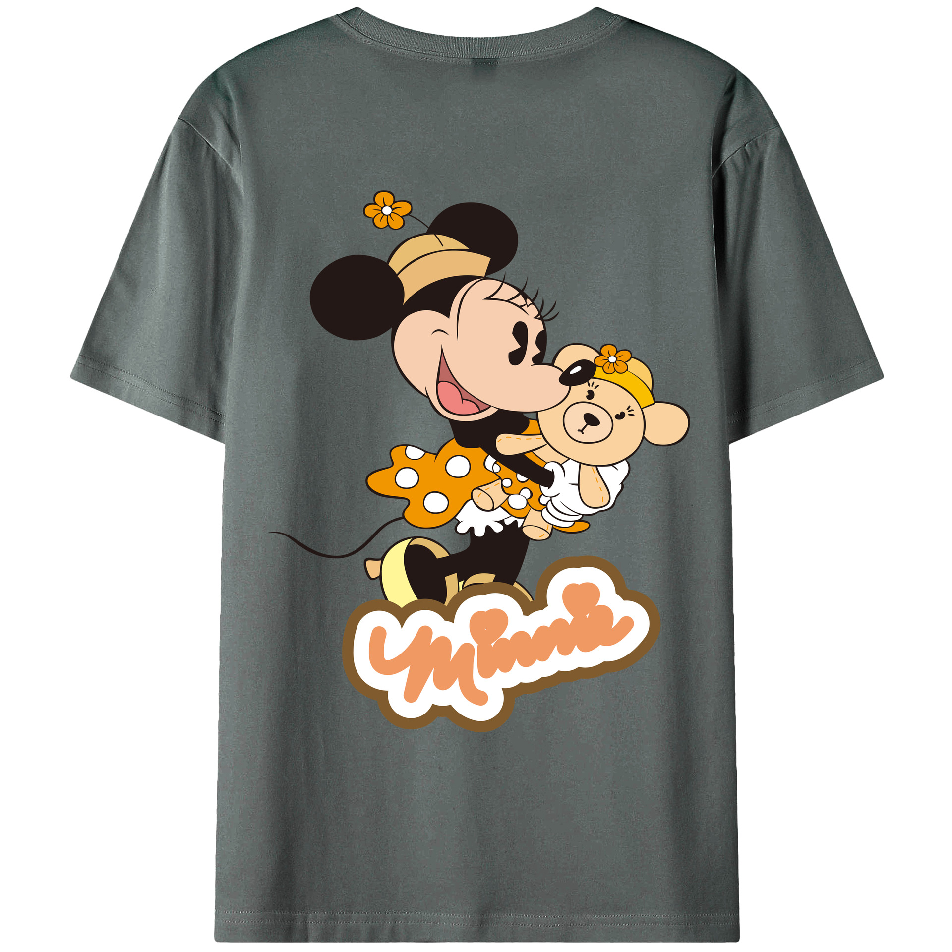 ミッキーマウス Mickey Mouse 綿100％ メンズ半袖Tシャツ（バックプリント） 通気性